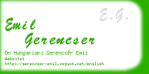 emil gerencser business card