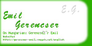 emil gerencser business card